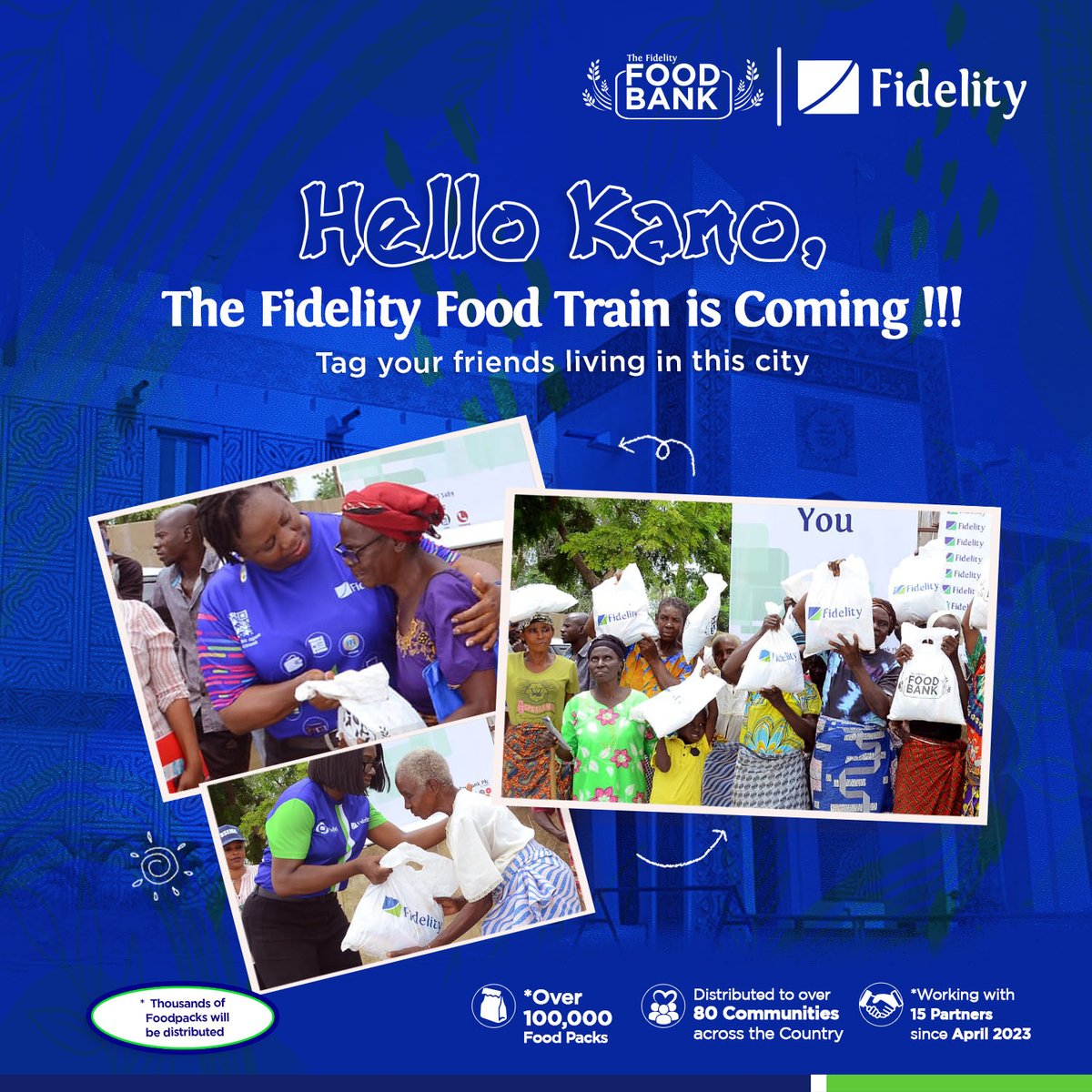 fidelitybankplc's tweet photo. Kano, we’re coming to your city tomorrow to distribute food items to those in need!

Can you guess which part of Kano we will be visiting? Share your guesses in the comments below! 👇🏿

#FidelityFoodBank
#FidelityCSR
#WeAreFidelity
#TheLifestyleBank https://t.co/2QVZCFcCar