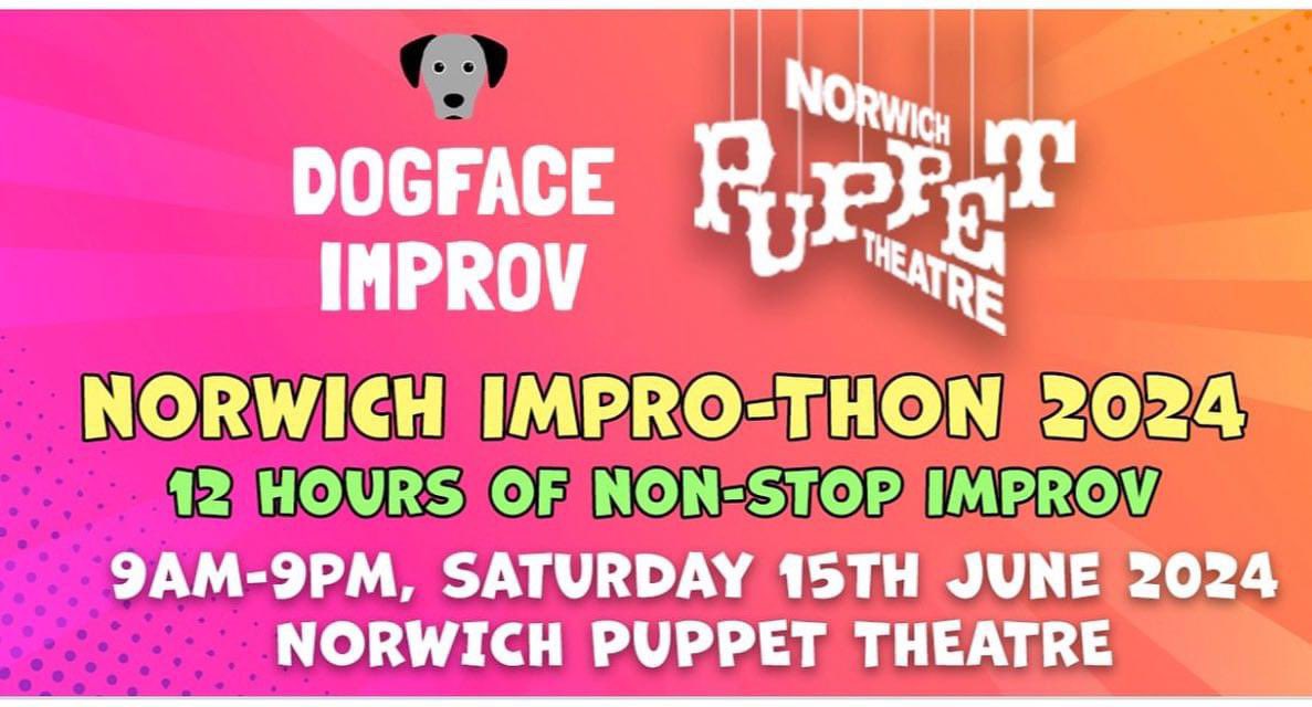 AaronWeight's tweet photo. Off to an improv marathon! Performing at 14:45 but also getting to watch loads of other awesome groups doing their thing too! 😁 #InsertLaughterHere @dogfaceimprov https://t.co/TPP0uL52oy