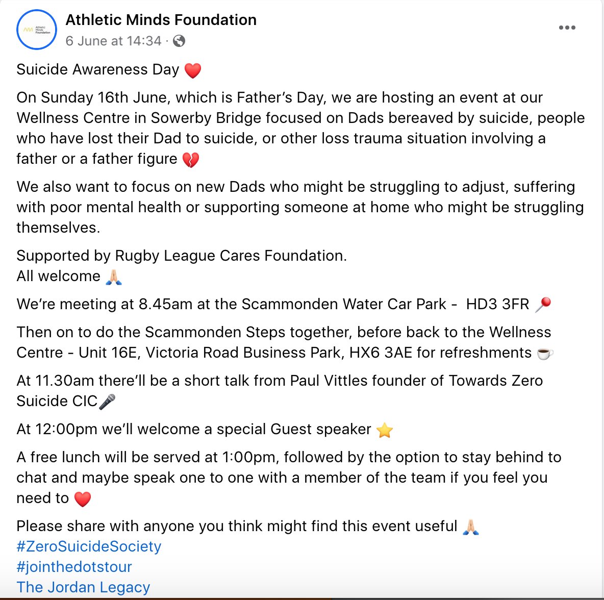 PaulVittles's tweet photo. On Sun 16 June, we have a #FathersDay Special in West Yorkshire as part of the #ZeroSuicideSociety Humber-to-Mersey #JoinTheDotsTour, 11-23 June.

8.45 am: please join us at #ScammondenSteps - there might be TV!

11.30am: event, talks, lunch at #SowerbyBridge

#FathersDay2024 https://t.co/E7zHtotiYB