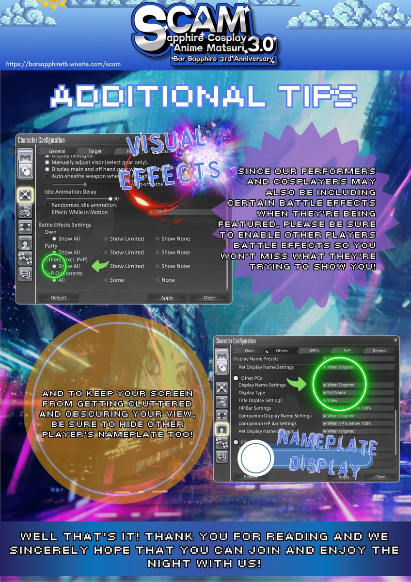Some general tips for your ultimate enjoyment and experience while attending or participating in #BSSCAM_XIV tonight.