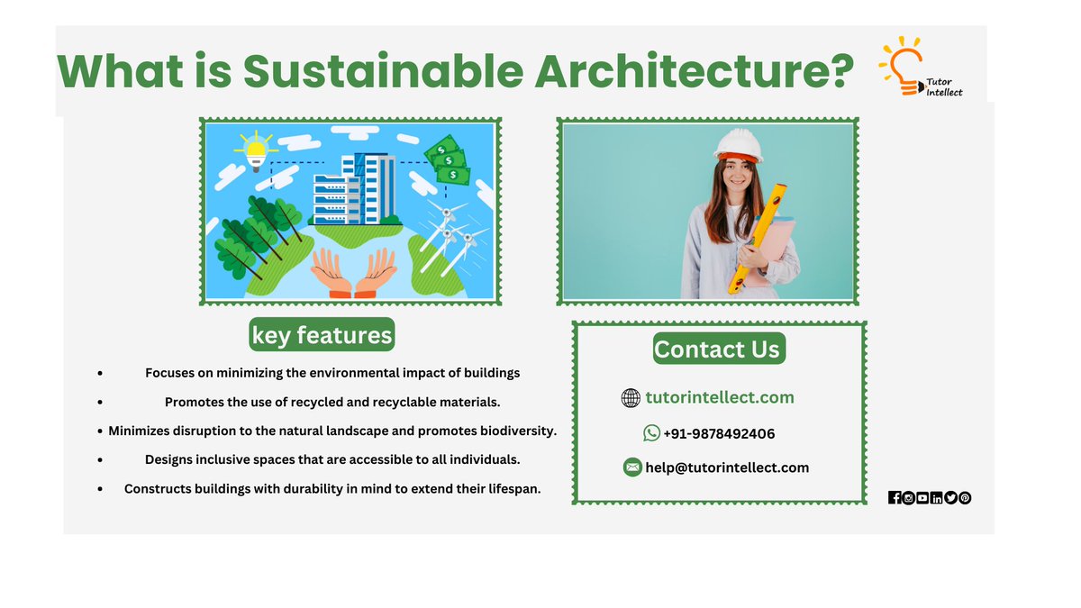 tutorintellect's tweet image. 💁What is sustainable architecture?
✅ +91-9878492406
📩 help@tutorintellect.com
🌐 tutorintellect.com
tutorintellect.com/architecture-h…
#autocadarchitecture #architecturehomeworkhelp #architecturetutoringhelp #architecture #architect #sustainablearchitecture #keyfeatures