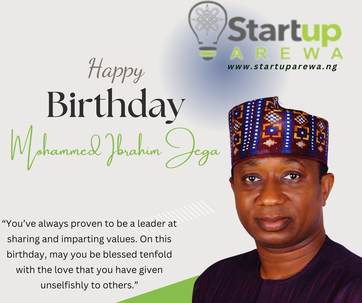 Happy Birthday to our mentor and Leader, <a href="/ibromomo/">MOHAMMED I. JEGA</a> . Your vision and leadership at Startup Arewa are truly inspiring, paving the way for innovation and growth in our region. May your day be filled with joy and your year ahead with continued success and breakthroughs.
