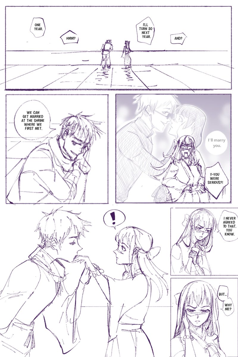 Drawberry3's tweet photo. Haiiiii it's kinda funny to watch my follower count go up and down all the time (twitter is a mess that somehow keeps getting worse). To celebrate my 1k followers (I'll count 997 as close enough lols) I'll release this unfinished Day 3 entry of my #gojohime art from last year. https://t.co/uCDkGz4A4O