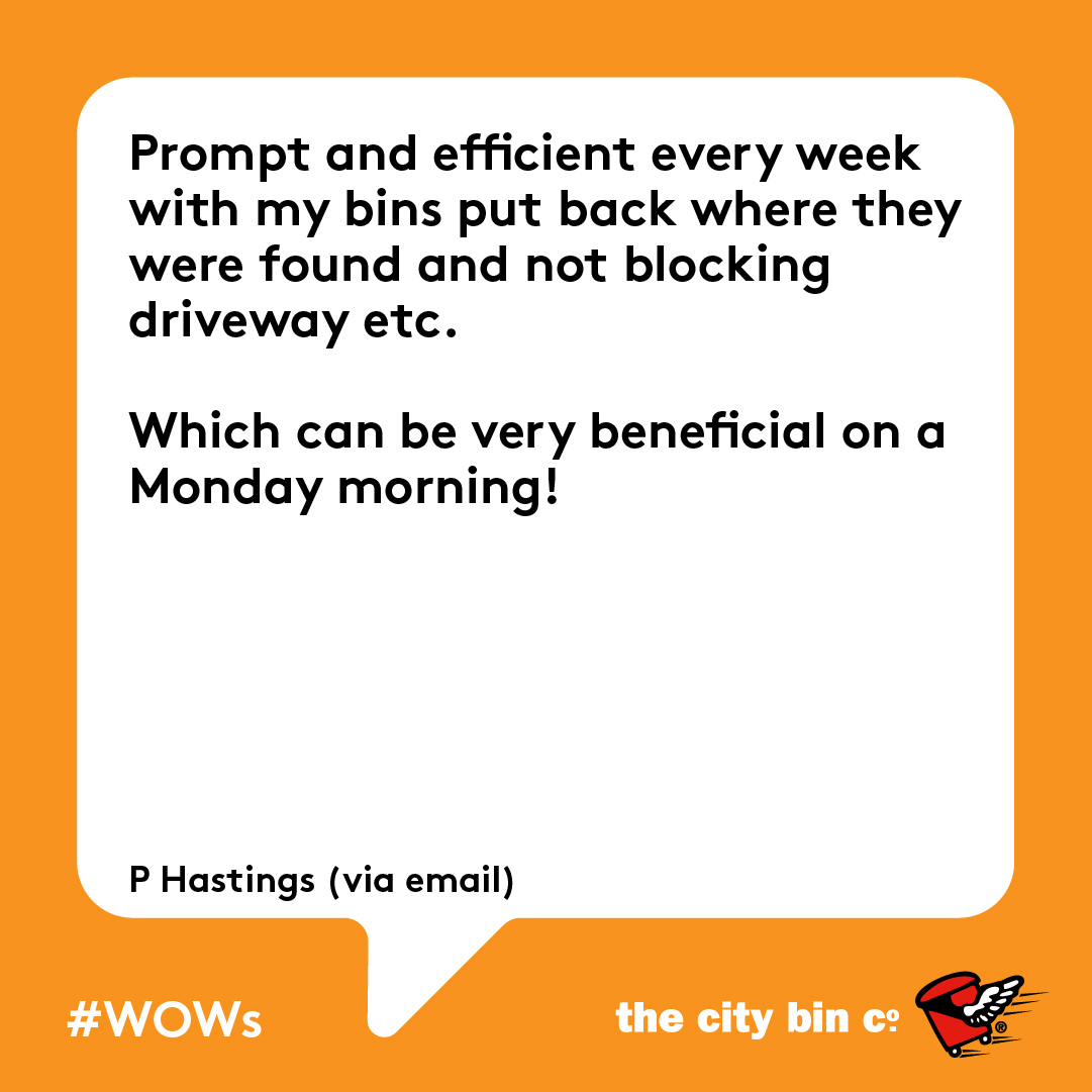 #Wow of the week! Always putting those bins back properly⭐

#CX #customer #service #wastemanagement #thecitybinco #bincompany #customerreview