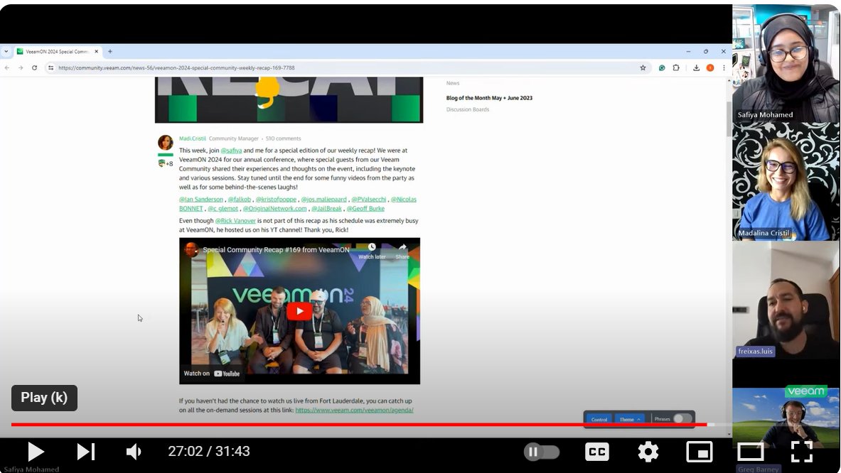 Madalina Cristil (@madicristil) on Twitter photo This week, we have special guests <a href="/replicatius/">Greg Barney🇺🇦🌻</a> and <a href="/LFreixas/">Luis Freixas</a> ! We discuss Veeam Recovery Orchestrator 7.1, Windows Recall functionality, and have fun with VMCE prep questions from VMCE Study Hall. <a href="/safiomo/">safiya</a> shares special department news!
community.veeam.com/news-56/orches… This week, we have special guests <a href="/replicatius/">Greg Barney🇺🇦🌻</a> and <a href="/LFreixas/">Luis Freixas</a> ! We discuss Veeam Recovery Orchestrator 7.1, Windows Recall functionality, and have fun with VMCE prep questions from VMCE Study Hall. <a href="/safiomo/">safiya</a> shares special department news!
community.veeam.com/news-56/orches…