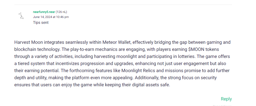 thyh_ha's tweet photo. (L)Earners are talking about ''Introduction to Harvest $MOON'' by  @MeteorWallet at Learn NEAR Club @LearnNear https://t.co/uYpZznv4tW