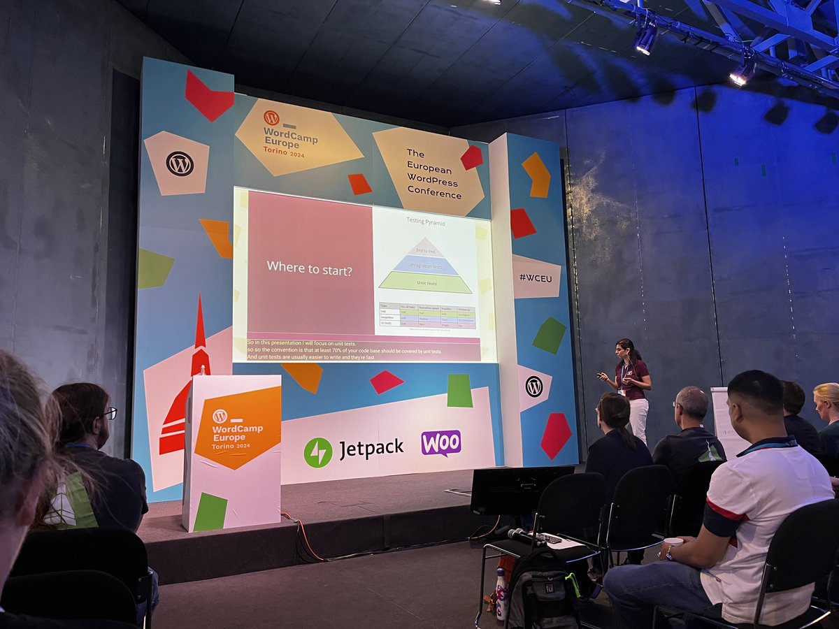 Super interesting talk about Automated Tests in WordPress by <a href="/VrajaDas108/">Vraja Das</a> at <a href="/WCEurope/">WordCamp Europe</a> #WCEU2024

I plan to write a post on developer.wordpress.org/blog about this topic soon, so stay tuned!