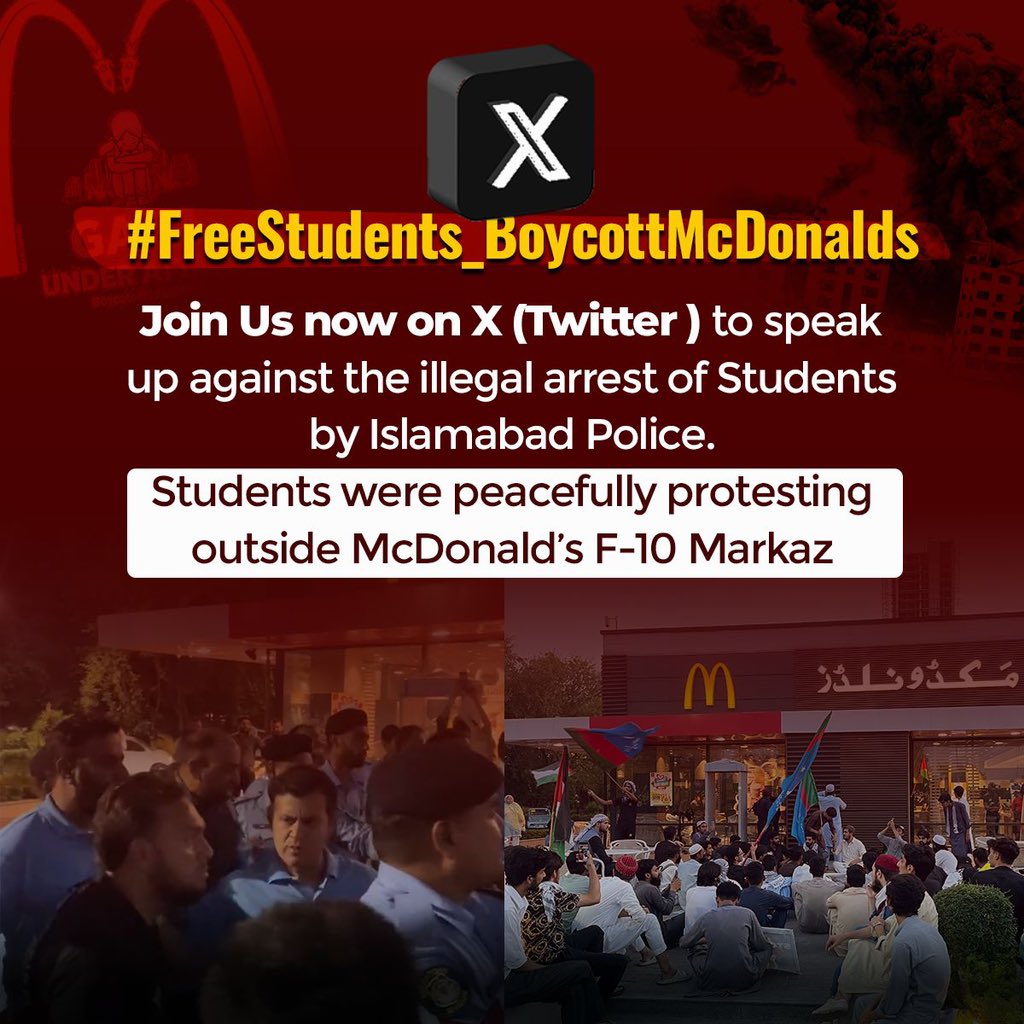 ZiafatURahi's tweet photo. #FreeStudents_BoycottMcDonalds https://t.co/3bhsoNxCrt