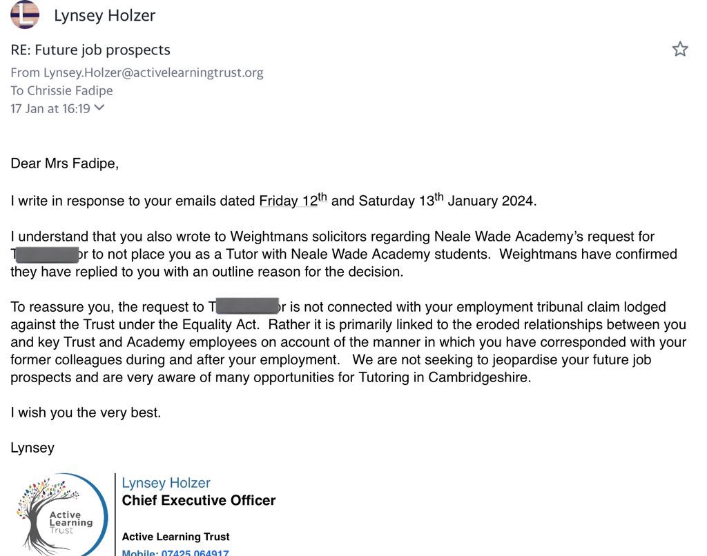 endeducbullying's tweet image. After whistleblowing safety concerns about SEN students at my local school, CEO Lynsey Holzer blacklisted me. Very interesting connection about people who blacklist whistleblowers &amp;amp; narcissistic rage… #whistleblower #activelearningtrust