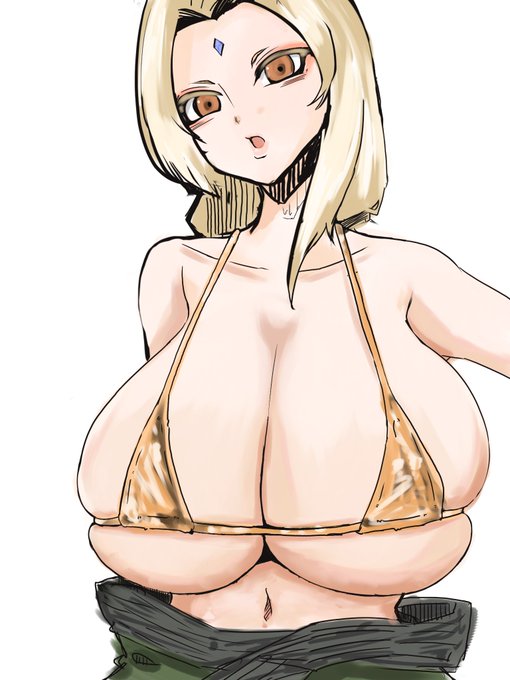 ぱぱっとリクで綱手の婆ちゃん。
なんで金ビキニかってGW中に貰ったお題だったんすよ( 