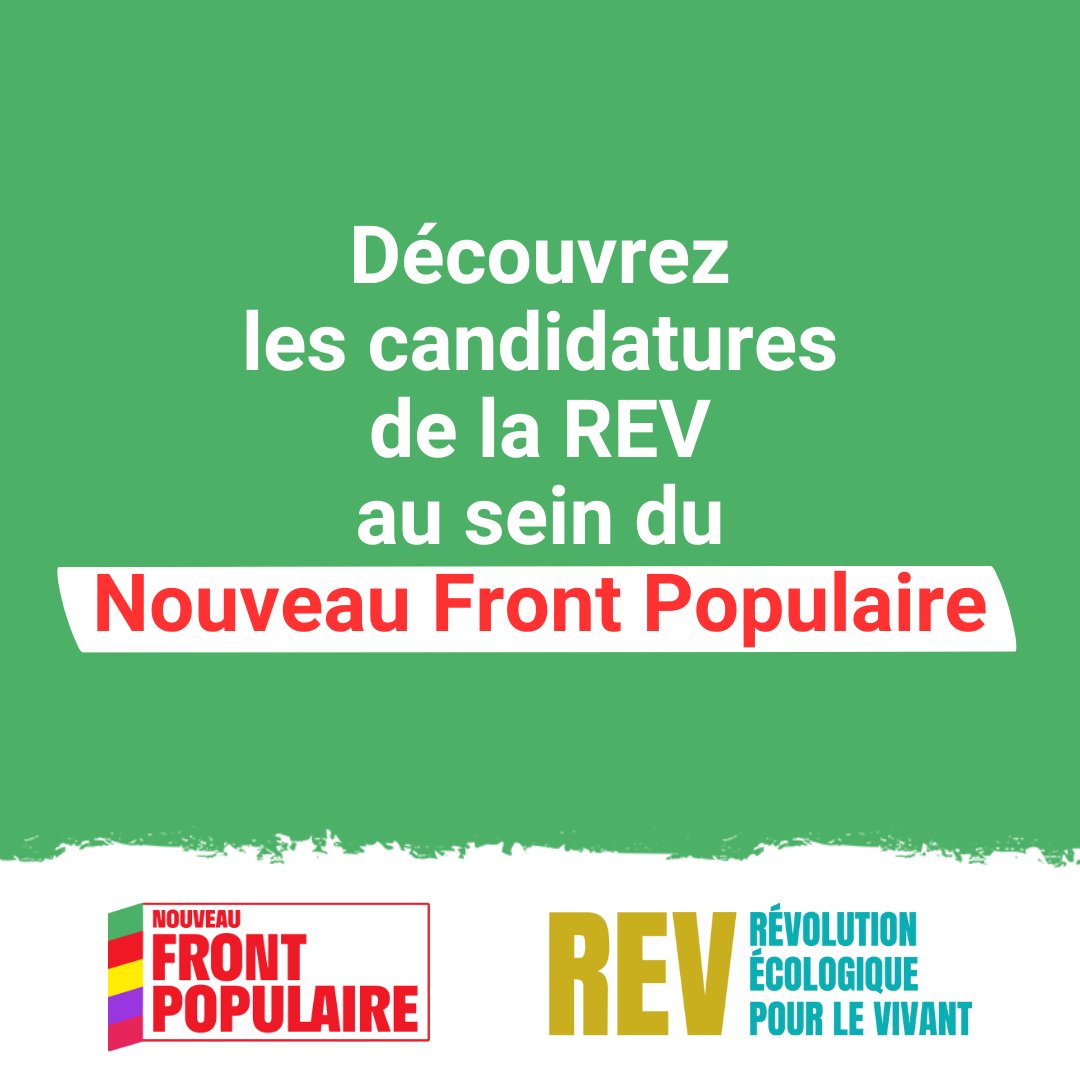 La Révolution Écologique pour le Vivant (REV) investit 5 candidates et candidats antispécistes, antifascistes et écologistes au sein du #NouveauFrontPopulaire.
Découvrez leurs portraits ⤵️