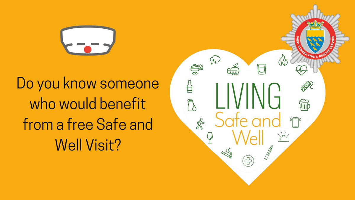 We offer free Safe and Well Visits to support vulnerable residents across West Sussex. 

If someone you care for is at risk of fire in their home or is less able to escape in an emergency, you can find out more and request a visit at orlo.uk/iqgns 

#CarersWeek