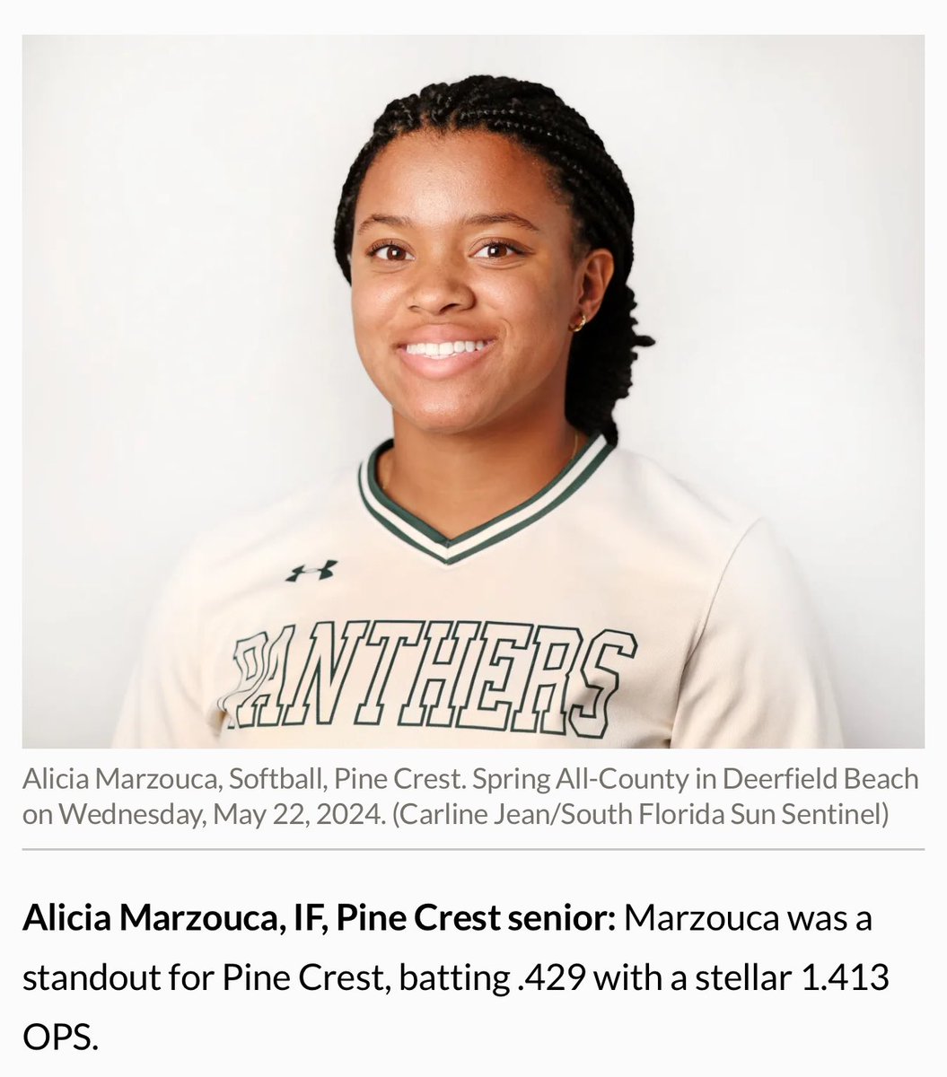 And we did it! I’m extremely honored to have been recognized in both the Miami Herald and Sun Sentinel as First Team All-County all four years of my HS career! Thank you PC softball for an amazing 4 years❤️ Onto the next..🦁💙 <a href="/WildfirePaulson/">Windermere Wildfire Paulson 2008-2025</a> <a href="/JenTeague24/">Coach Teague (she/her)</a> @CU_CoachO <a href="/coachmaida/">Madison Maida</a>