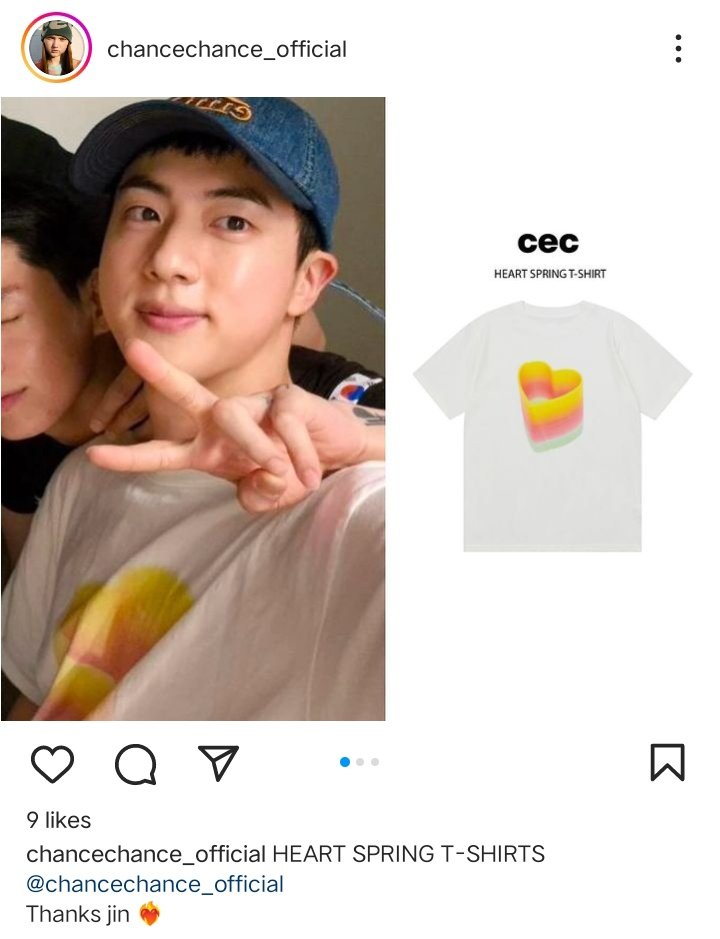 JIN chancechance HEART SPRING T-SHIRT