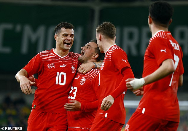 CricUniverse7's tweet photo. Euro 2024 Latest Update :-
#Switzerland beat #Hungray by
2 - 1 in the latest match of #EURo2024 .
Duah 12'
Aebischer 45'
Embolo 90+3'
#HUNSUI
#EURo2024 https://t.co/U16MFAGCjq