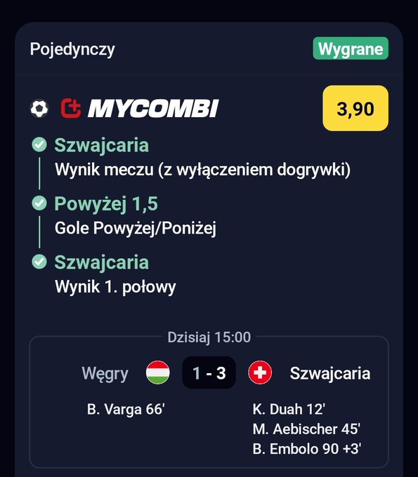 Drugi mecz Euro✅️ Drugi kupon✅️ @BetclicPolska tak się to robi a nie jakieś Mateusze 😅 no offence❤️ https://t<a class="tags" target="_blank" title="On Twitter" href="/?out=eyJ0eXAiOiJKV1QiLCJhbGciOiJIUzUxMiJ9.eyJpYXQiOjE3MjA2MDM3NjksImlzcyI6InR3cG9ybnN0YXJzLmNvbSIsIm5iZiI6MTcyMDYwMzc2OSwiZXhwIjoxNzUyMTM5NzY5LCJyZWRpcmVjdF91cmwiOiJodHRwczovL3R3aXR0ZXIuY29tL0JldGNsaWNQb2xza2EifQ.BVT_BG6Oev2Vp3BylTb74FdK-0NWSMALE0Icng-1yN9942e2jATKxdFdPo5MqG6u_cDJVhevPHpqDrs8EIWvvg">@BetclicPolska</a>