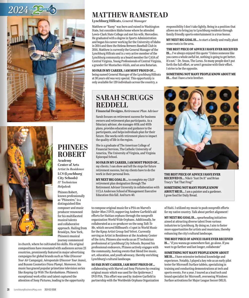 🚀 Honored to be on the cover of <a href="/LynchBusiness/">Lynchburg Business</a> magazine ! Huge thanks to editor Megan Williams, Ashlee Glen &amp; her daughter for the amazing photoshoot, and to sarah Blankenship for the recommendation! 

online.fliphtml5.com/uthw/fkwb/#p=21