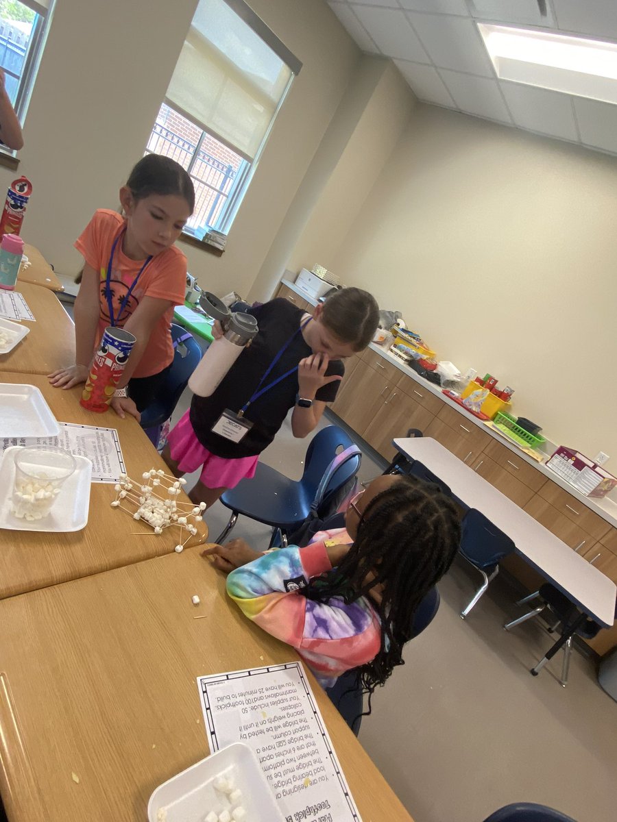 DECATS_SL_Katy's tweet photo. Yesterday, Once Upon a STEM scholars embarked on the ultimate Marshmallow and Toothpick Bridge Challenge. It was a whirlwind of creativity, engineering finesse, and sticky marshmallows. Teamwork was key as they tested their designs!
#STEMChallenge  #MarshmallowBridge #DECATS2024 https://t.co/tlfWERm1s6