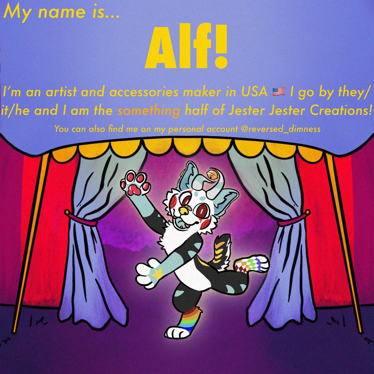 JesterJesterC's tweet photo. Welcome to Jester Jester's creation!   Stay tuned for art, fursuits, accessories, and more things silly, fun , whimsical, and crazy!
.
.
.
.
.
.
.
#JesterJesterCreations #jjc #furry #fursuit #furryart #fursuiter #furry #fursuitmaker #fursona #furrycommission https://t.co/nbq51AOjlK
