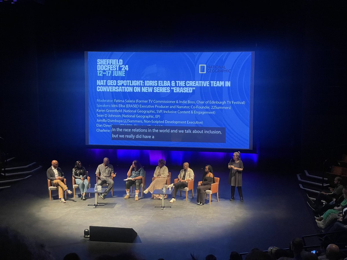 “This is where the truth is told or can be told in a really stark way”. Poignant words from <a href="/idriselba/">Idris Elba</a> at <a href="/sheffdocfest/">Sheffield DocFest</a> this morning about the power of documentary storytelling and his experience of making important upcoming <a href="/NatGeo/">National Geographic</a> series Erased: WWII’s Heroes of Colour.