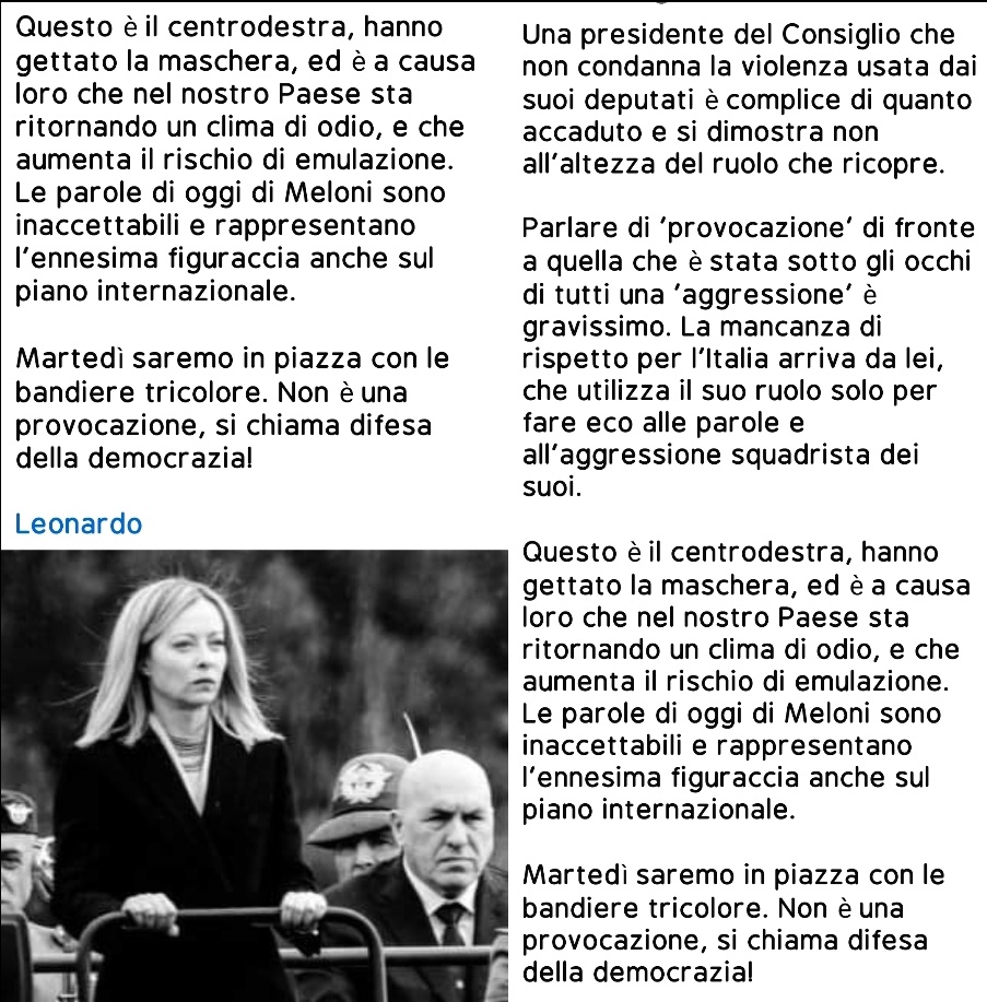 D_GiambattistaM's tweet photo. Il termine appropriato è 
#AggressioneSquadrista
@LeonDonnoM5S https://t.co/eaL2RfHlXA