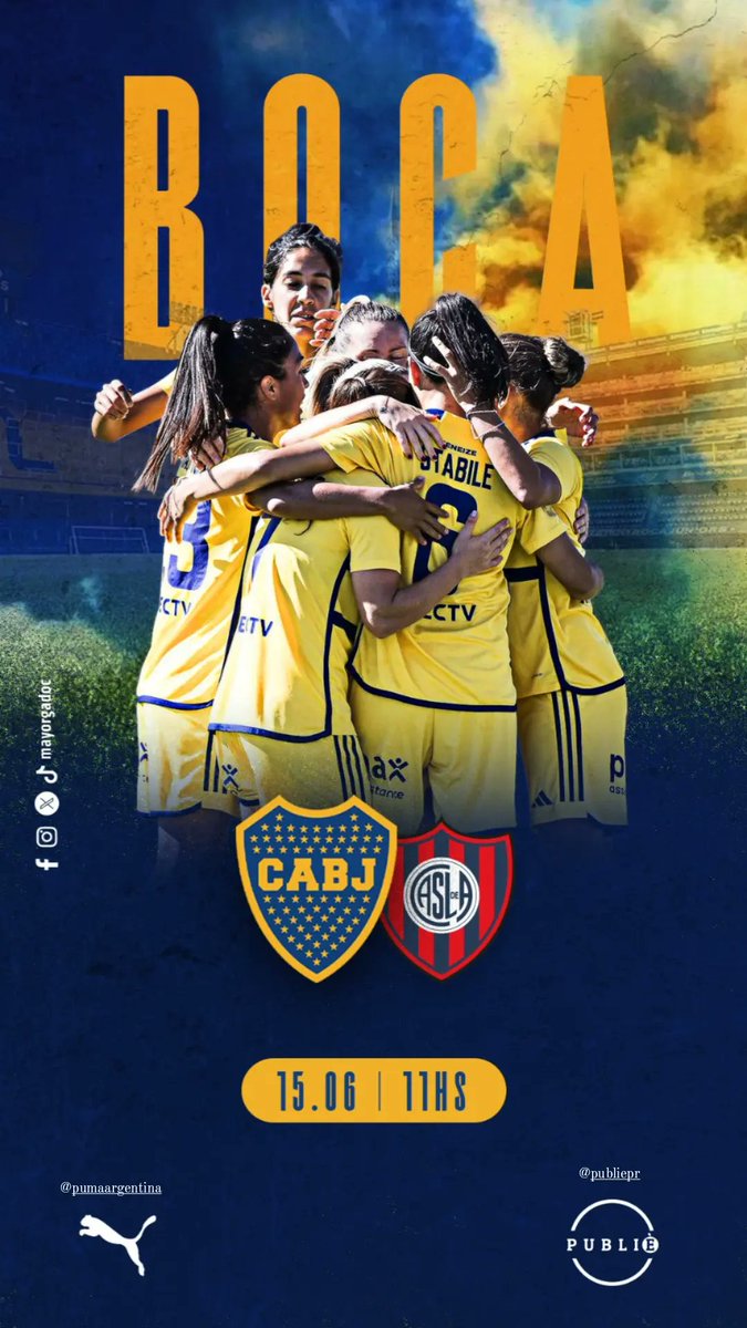 ⚽ Fecha 13 - #TorneoApertura
<a href="/BocaJrsFutFem/">Boca Juniors Fútbol Femenino</a> 🆚️ San Lorenzo
🗓 Sábado 15/6
🕔 11:00 hs.
🏟 Complejo Pedro Pompilio
🎫 Entrada libre y gratuita hasta agotar capacidad
💻 TNT Sports

#DaleBoca 🔵🟡🔵