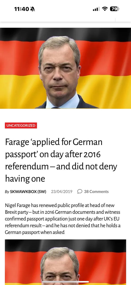 MimiJ9's tweet image. Calling all Reform U.K. voters.

Farage knows the value of an EU passport
 
He is laughing at you