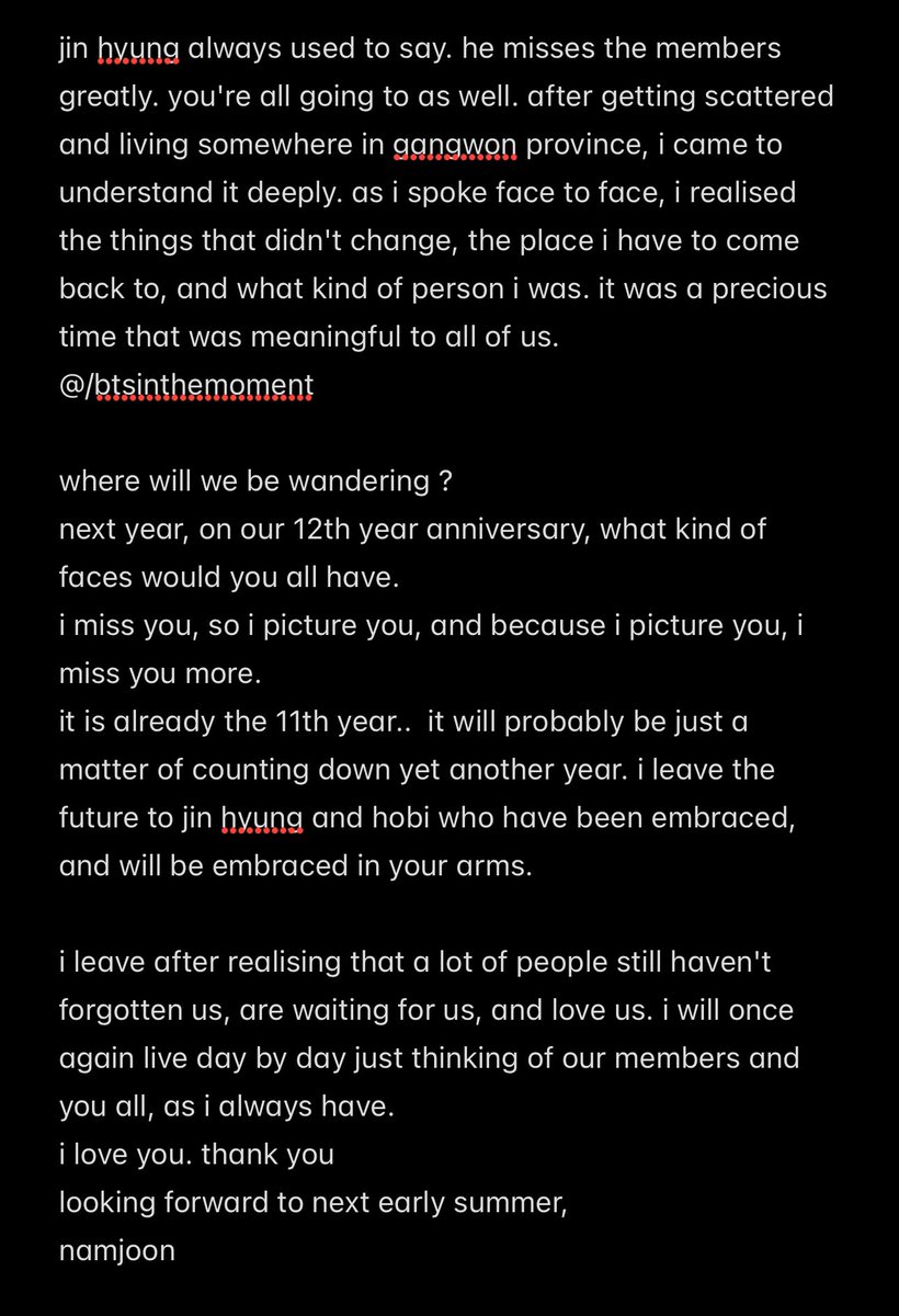 namjoon weverse letter 150624 

(please note this is quite a rough translation, and if there's any mistakes please lmk)