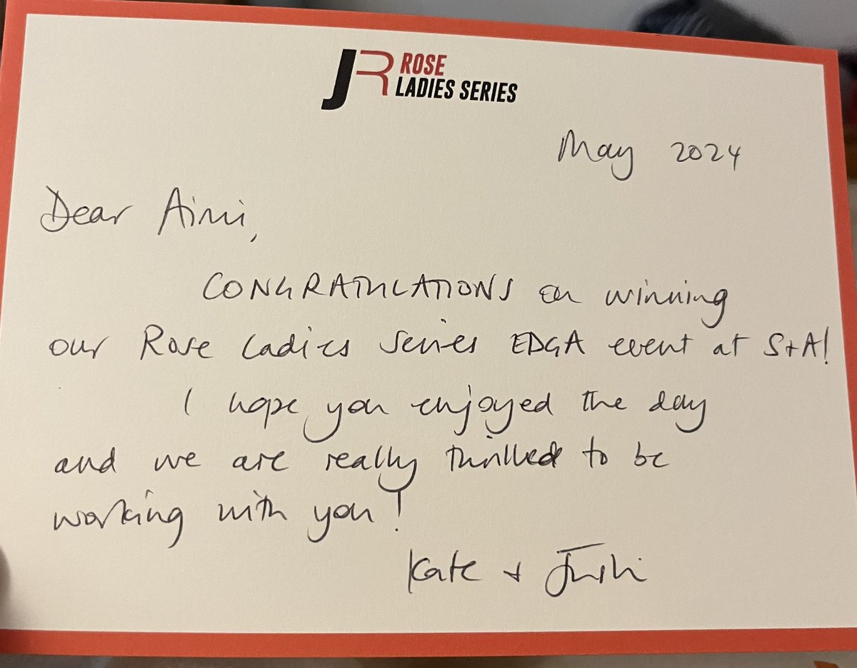Aimi Bullock ๐๐๐๐ (@aimimsgolfer) on Twitter photo Fabulous note from <a href="/kate_rose99/">Kate Rose</a> and <a href="/JustinRose99/">Justin ROSE</a>
Love working together with <a href="/RoseLadiesGolf/">Rose Ladies Golf</a> to raise awareness of female G4D Fabulous note from <a href="/kate_rose99/">Kate Rose</a> and <a href="/JustinRose99/">Justin ROSE</a>
Love working together with <a href="/RoseLadiesGolf/">Rose Ladies Golf</a> to raise awareness of female G4D
