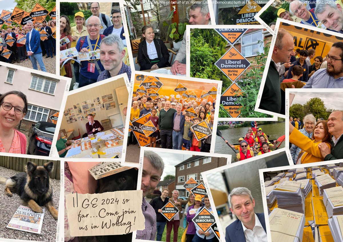 Our teams are working hard to get <a href="/WillForster/">Will Forster MP 🔶</a> elected as Woking's next MP! Every little bit helps, so please do get involved as you're able! #VoteLibdem in #Woking! #Will4Woking buff.ly/3piFosm