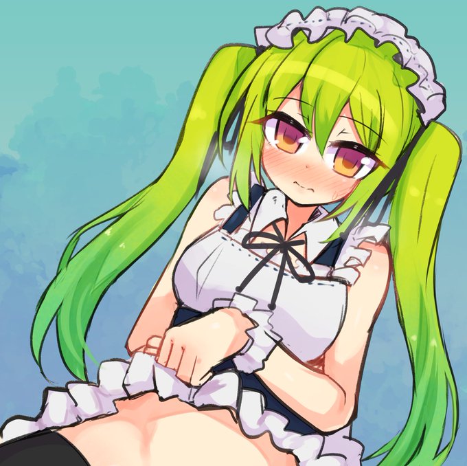 メイドキミドリさん描きました。Misskeyにあげました 