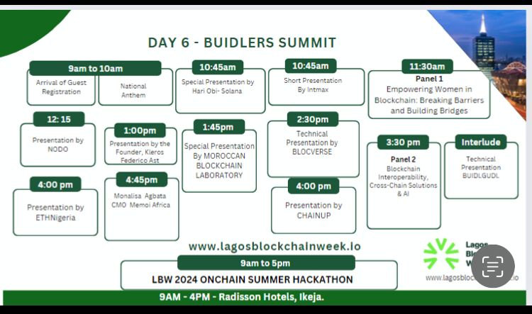LagosBlockWeek's tweet image. 🚀📷The Lagos Blockchain Week 2024 !!!  📷📷Grand Finale:
Join us at The Radisson Blu Hotel, Ikeja  #LBW2024 #LagosBlockchainWeek #Blockchain