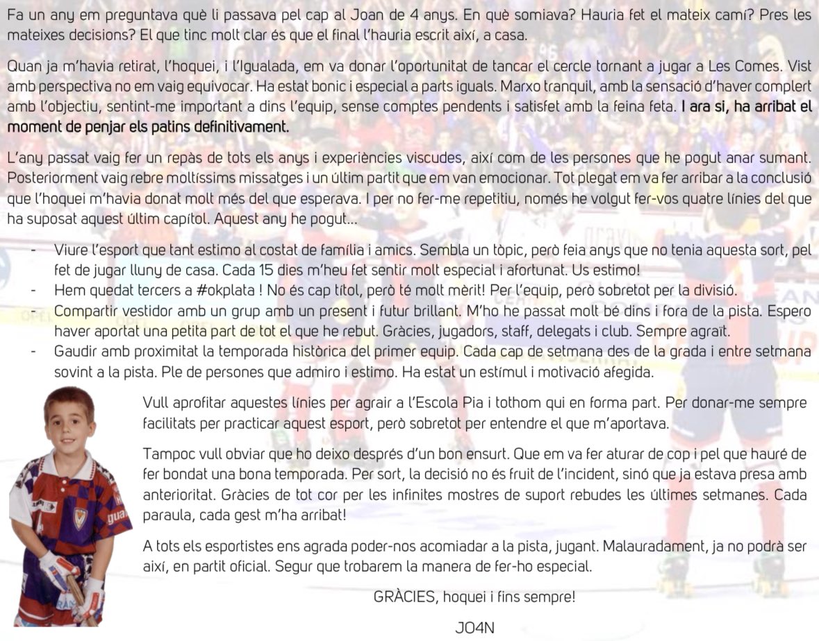 joanmuntane4's tweet photo. C’est fini.

GRÀCIES!🏑🥅 #4 https://t.co/doFYFFLntL