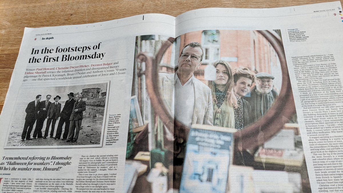 Was delighted to be asked to join three fellow writers, who I greatly admire, in following in the footsteps of Ulysses's protagonists - and the original, boozier Bloomsday crew. A very fun day out. In the Irish Independent today independent.ie/entertainment/…