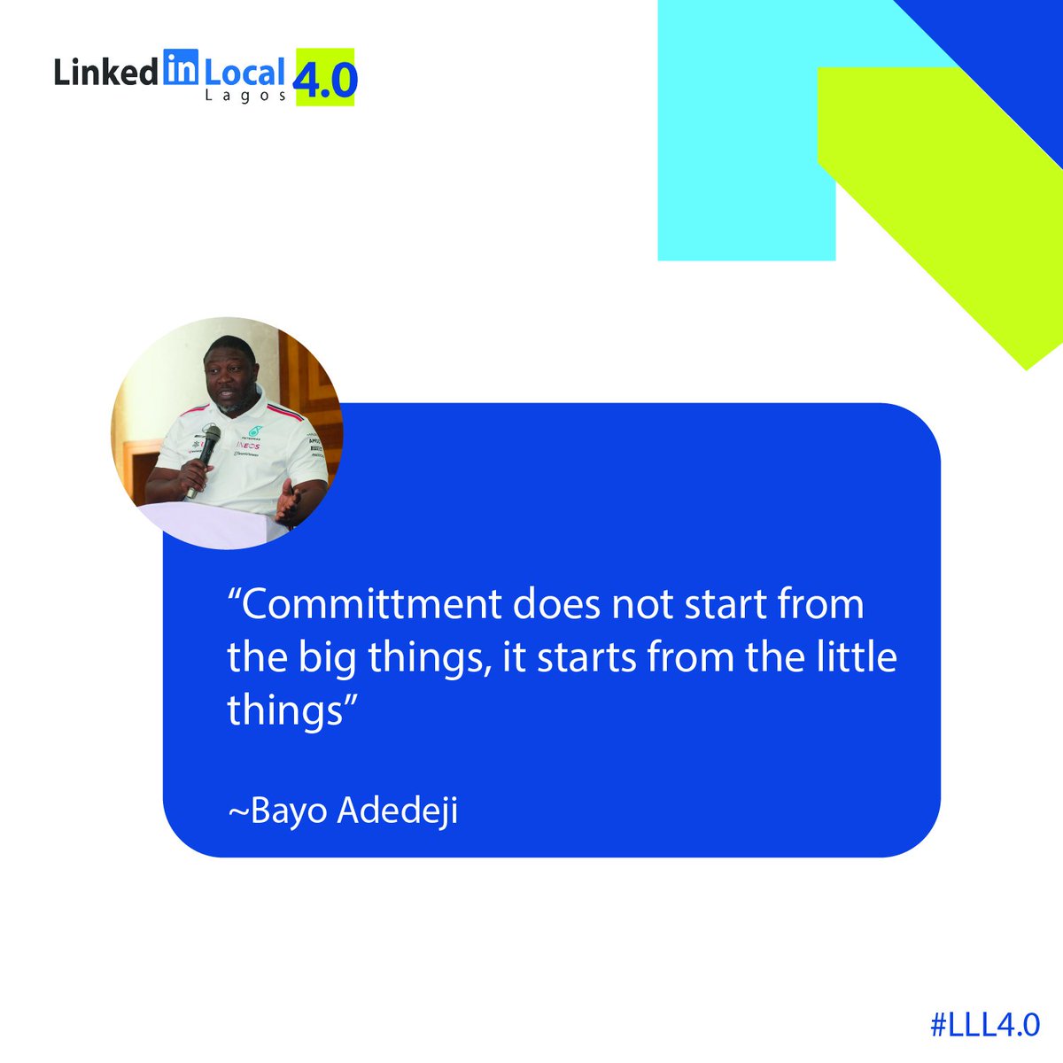 LinkedInLag2024's tweet photo. Bayo Adedeji shares the importance of commitment in the growth of every individual.
"It starts from the little things"
What did you learn from the keynote address? Tell us in the comments.
#lll4.0 #linkedinlocal https://t.co/1KtpO4uzcb