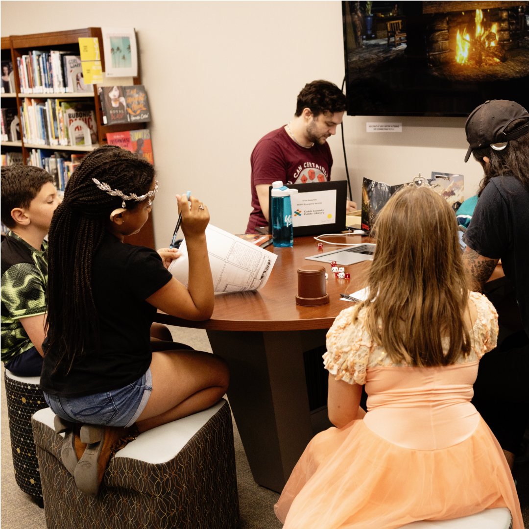 cobblibrary's tweet image. Role with it! Join us for a single session tabletop roleplaying event! Register at cobbcat.org/events.

#SwitzerLibrary | Thu, June 20 &amp;amp; July 11 | 11 am