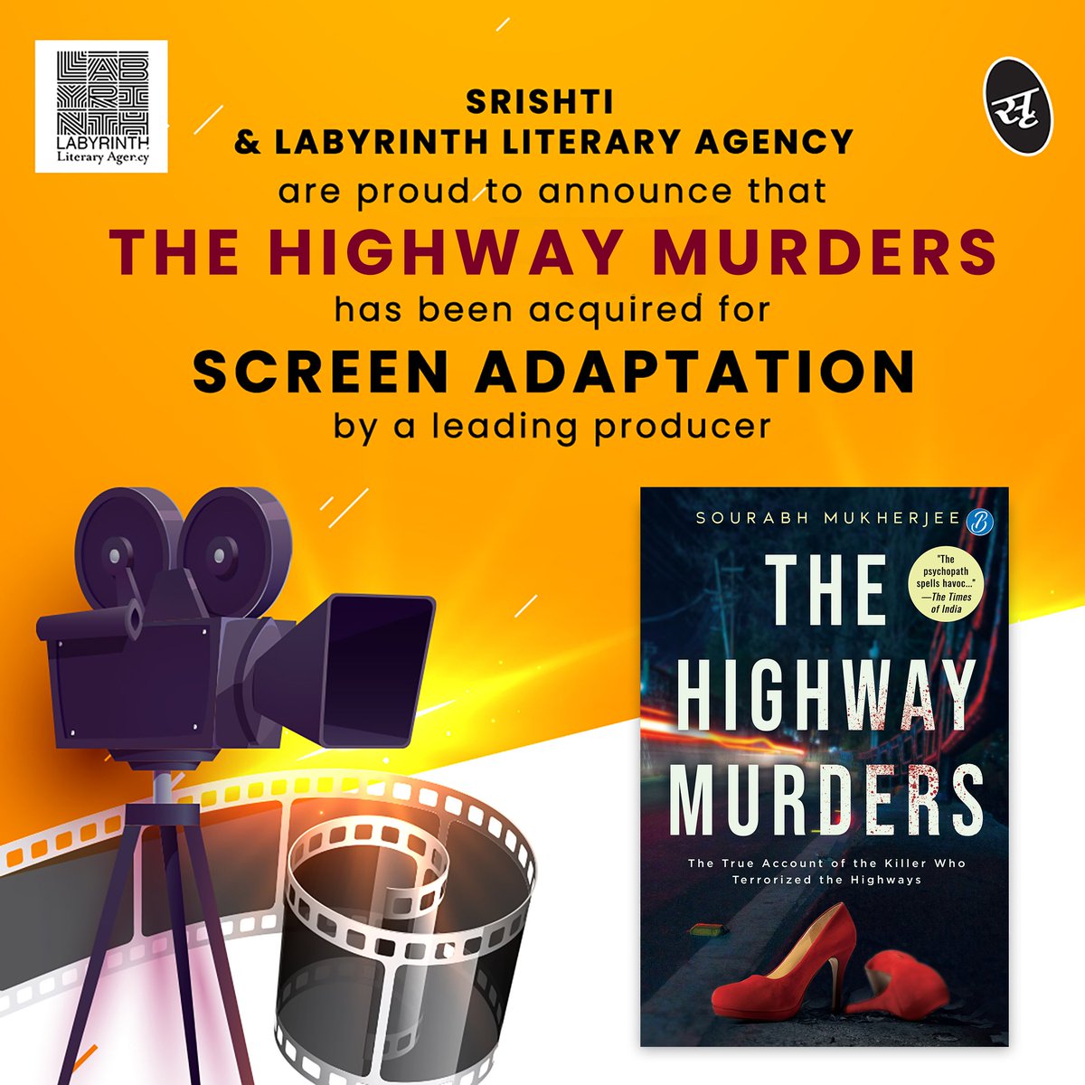 Srishti Publishers &amp; Labyrinth Agency are proud to announce that The Highway Murders has been acquired for Screen adaptation by a leading producer.
Coming soon to screens near you!
.
.
#books #bookstagram #screenadaptation #highwaymurders #thrillers #truecrime
<a href="/sourabhm_ofcl/">Sourabh Mukherjee</a>