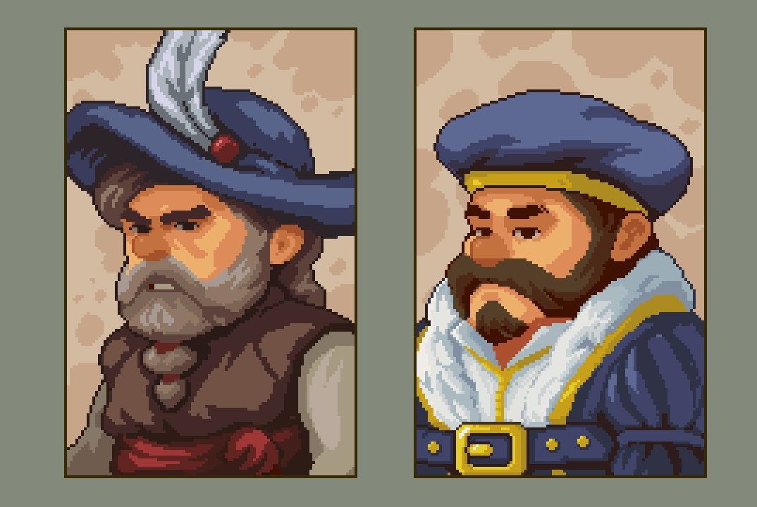 Ham_Rav's tweet image. The Bandits' boss and the Lord in Ale Abbey come with quite a few requests🧐 One does it for the coin, the other for status, but both do it for the extra beer!🍻⛪

Think wisely, indulging them might help your monastery in the long run😉 

#indiegame #pixelart #screenshotsaturday