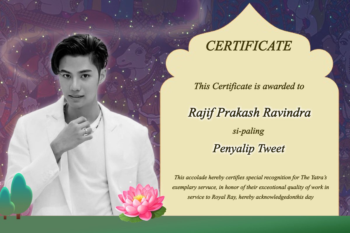 ⠀⠀   ⠀⠀   
⠀⠀ 
“Langsung saja untuk penghargaan pertama, selamat kepada...” Nazhara memberi jeda pada ucapannya.

“Rajif Prakash Ravindra mendapatkan penghargaan 𝗦𝗶 𝗣𝗮𝗹𝗶𝗻𝗴 𝗣𝗲𝗻𝘆𝗮𝗹𝗶𝗽 𝗧𝘄𝗲𝗲𝘁!” 

< <a href="/geodarin/">. ⭒Darinᥱ</a> >
⠀⠀   ⠀⠀   
⠀⠀