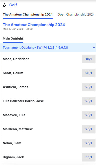 The Amateur Championship <a href="/Ballyliffin/">Ballyliffin GC</a> 

Best of luck to all competing especially the home team ☘️

Stroke Play Live Scoring Here: tinyurl.com/4vn7n6uu

Match Play Live Scoring Here: tinyurl.com/5bjw9w3k

Betting Odds Here: tinyurl.com/5n6r9h5e