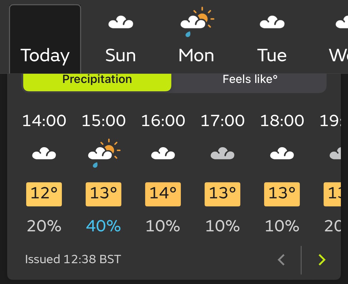 djmarcatkins's tweet photo. @bbcweather Met Office for me today, Guess which is correct?? https://t.co/kog0UOUUJh