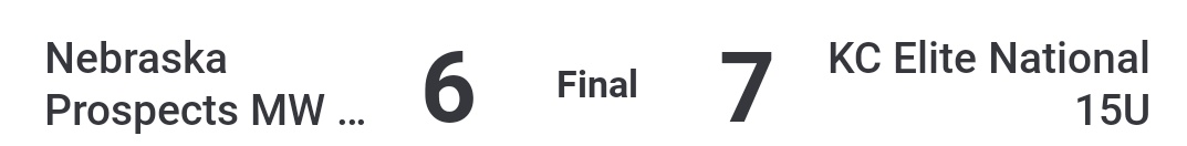 Nebraska Prospects Baseball Club (@prospects_ne) on Twitter photo Scout MW <a href="/NESpect2027s/">Nebraska Prospects 2027s</a> lose game 3 at the <a href="/FiveToolMidwest/">Five Tool Midwest</a> CWC in Fayetteville, AR
<a href="/AidanBrearley1/">Aidan Brearley</a> 3-4 2R
<a href="/Colton527/">Colton Nixon</a> 1-2 RBI
<a href="/tyrus_mack23/">Tyrus Mack</a> 3-3 2B 2RBI
<a href="/CaseyG12435/">Casey.G</a> 1-2
<a href="/DembinskiCasey/">Casey Dembinski</a> 2.2IP 0ER 2Ks Scout MW <a href="/NESpect2027s/">Nebraska Prospects 2027s</a> lose game 3 at the <a href="/FiveToolMidwest/">Five Tool Midwest</a> CWC in Fayetteville, AR
<a href="/AidanBrearley1/">Aidan Brearley</a> 3-4 2R
<a href="/Colton527/">Colton Nixon</a> 1-2 RBI
<a href="/tyrus_mack23/">Tyrus Mack</a> 3-3 2B 2RBI
<a href="/CaseyG12435/">Casey.G</a> 1-2
<a href="/DembinskiCasey/">Casey Dembinski</a> 2.2IP 0ER 2Ks