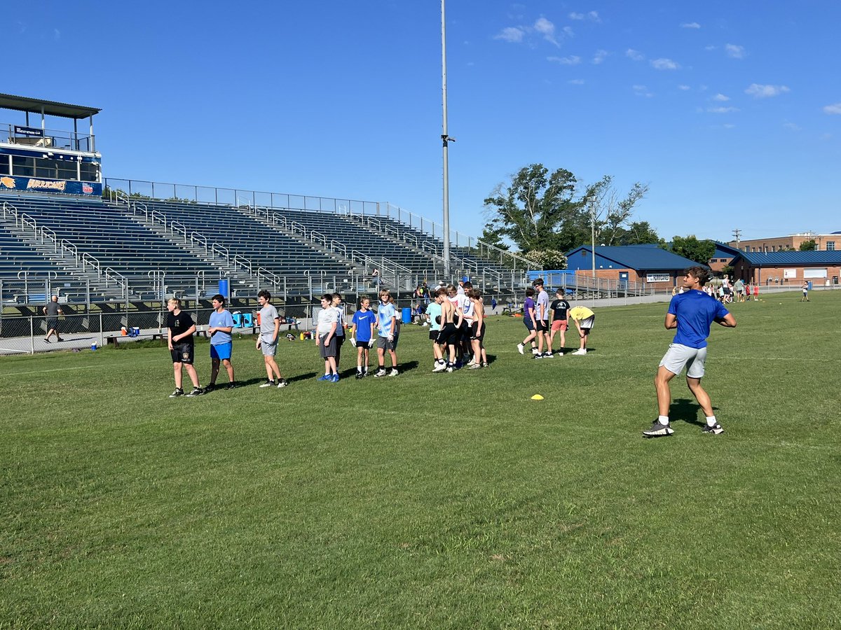 Wren Youth Summer Football Camp is a wrap!  80+ Hurricanes got 💪🏼🧠 this week. Can’t say thanks enough to our community, Wren Varsity players, Wren Athletic Staff, campers and parents! 
<a href="/MrCoachFrate/">Anthony Frate</a> <a href="/CoachPerdomo/">Chris Perdomo</a> <a href="/OfficialWrenFB/">Wren Hurricane Football</a> <a href="/WrenMiddle/">Wren Middle School</a>