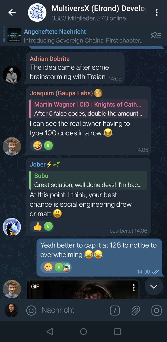 mwfiae's tweet photo. @EgldHeist @janniksamc to be fair I also suggested to cap the required codes at a certain point to not overwhelm the user :) https://t.co/T0DX1n23GP
