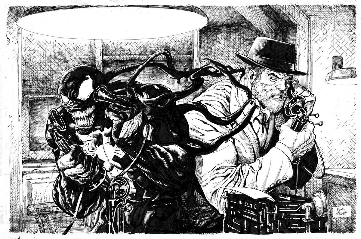 hallowfield's tweet image. #somuchtolearn #practicepracticepractice coloring over art by @RyanStegman #venom