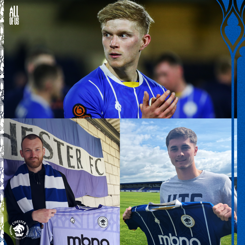 ChesterFC's tweet photo. ✅ @Cam_Mason1 
✅ @Danny_Turner10 
✅ @mattywilliams01 

A successful week. 🔵

🎯 𝗡𝗲𝘅𝘁 𝗚𝗼𝗮𝗹: Hit #Target100k. All Of Us. Let's go! ⤵️