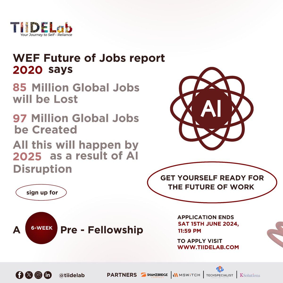 TIIDELab (@tiidelab) on Twitter photo Still trying to figure out how to launch into exciting opportunities of the #artificialintelligence?
Ever wondered what the future of work looks like?
 Check <a href="/wef/">World Economic Forum</a> report and get prepared with us at <a href="/TIIDELab/">TIIDELab</a> 
 Sign up for the Pre-Fellowship now Still trying to figure out how to launch into exciting opportunities of the #artificialintelligence?
Ever wondered what the future of work looks like?
 Check <a href="/wef/">World Economic Forum</a> report and get prepared with us at <a href="/TIIDELab/">TIIDELab</a> 
 Sign up for the Pre-Fellowship now