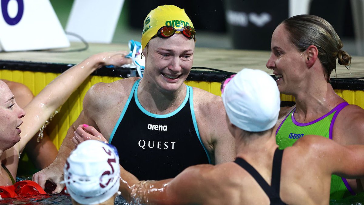 Is someone cutting onions? 😭

So much respect for four-time Olympian Cate Campbell from her peers in the pool tonight. 

Take a bow Cate, you have left a stunning legacy on Australian sport 🫡