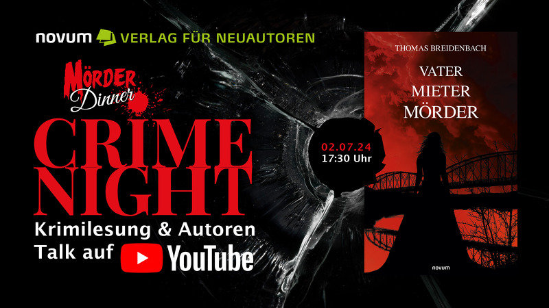 Bei der ersten novum Verlag Crime Night entführen wir Sie in die Welt der Krimis und planen gemeinsam mit unseren Krimiautoren das perfekte Verbrechen!

Eine Wasserleiche an den malerischen FlussufernSüdfrankreichs, eine exotische Liaison mit Folgen
novumverlag.blog/2024/06/14/cri…
