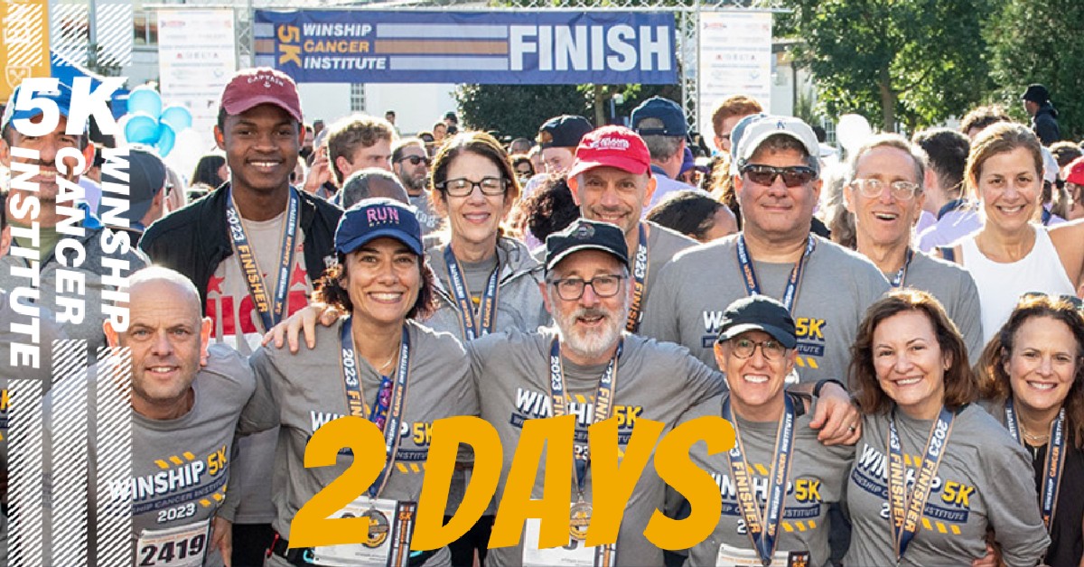 The countdown continues! With just 2️⃣ short days remaining until registration officially opens on June 17, the excitement for the  Winship 5K reaching a high!

➡️Learn more about the Winship 5K: brnw.ch/21wKLnZ🏅